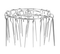 FOMIYES Support à Broche Vertical en Acier Inoxydable pour Barbecue, Compatible Friteuse à Air et Four Domestique, Capacité Large, Structure Verticale Argentée pour Cuisson Uniforme