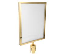 FOMIYES Support de Panneau Vertical A3 en Acier Inoxydable Doré pour Poteau de Signalisation Porte-Étiquette Rétractable pour Gestion de Foule Cadre Portrait pour File D’Attente Usage