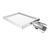 FOMIYES Support de Panneau Vertical A4 Argenté pour Poteau de File D’attente, Cadre Porte-affiche Double Face en Métal, Compatible Affichage Barrières et Contrôle Foule, Panneau