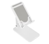 FOMIYES Support de Téléphone Blanc en Alliage D'aluminium Pliable Portable Portable et Ajustable, pour Bureau et Streaming Vidéo