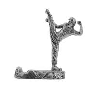 FOMIYES Support de Téléphone en Résine Noir Pose Coup de Pied Kung Fu, Support de Bureau pour Smartphone Facile à Nettoyer et Résistant aux Rayures, Décoration de Bureau Unique