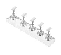 FOMIYES Support Entraînement Ongles Transparent avec Supports Argentés Pratique Réutilisable pour Manucure Débutants et Kits Nail Art Outil pour Formation et des Ongles