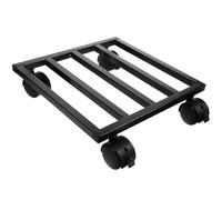FOMIYES Support pour Pot de Fleurs à roulettes en Métal 25 Cm Noir, Plateau Roulant Robuste avec Roues Pivotantes, Socle Mobile Jardin et Intérieur, Support Plante roulettes Extérieur,