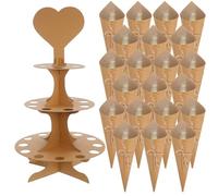 FOMIYES Support Robuste en Papier Corde en Coton pour Cônes de Pétales de Mariage et Mini Bouquets, pour Décoration de Fête et Cérémonie