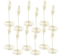 FOMIYES Supports Porte-Cartes en Fer Doré, 12 Pièces de Note de Musique, Clips Mémo pour Bureau et Marque-Places Mariage, Accessoires pour Gestion de Tables