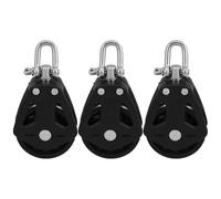 FOMIYES Système de Poulies Double en Nylon, 3 Pièces Pivot et Roulement, pour Usage Marin et Fixation de Câble, Adapté aux Bateaux et Accastillages