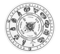 FOMIYES Tableau Alphabétique du Pendule en Acrylique Noir Gravure Complexe, Décoration Polyvalente pour Divination Wicca et Contemplation Spirituelle