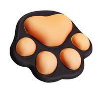 FOMIYES Tapis de Souris Petit Repose-Poignet en Silicone Forme Patte de Chat Noir et Orange Coussin Antidérapant pour Bureau et Gaming Accessoire Informatique Kawaii Confortable