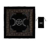 FOMIYES Tapis de Tarot en Velours Pochette de Rangement, Nappe Antidérapante pour Jeu Cartes Tarot Divinatoire, Accessoire Pratique pour Tirages en Déplacement