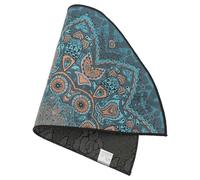 FOMIYES Tapis Demi-Cercle Bohème en Polyester 40x80 Cm, Paillasson Absorbant et Lavable pour Salle de Bain, Salon et Entrée, Tapis de Bain Style Ethnique Doux et Décoratif