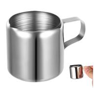 FOMIYES Tasse à Mousse en Métal Inox 2 Pièces 60 Ml pour Café et Sauce, Pot à Lait pour Latte Art, Facile à Entretenir, pour Soirées Barbecue et Repas