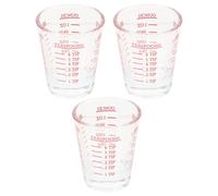 FOMIYES Tasses à Mesurer Verre 30 Ml Lot de 3 Ligne Rouge pour Dosage Précis Café et Préparation Pâtisserie la Cuisine