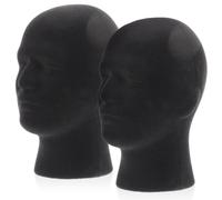 FOMIYES Tête De Mannequin Homme en Mousse Flocage 2 Pièces Support De Perruque Et Casquette Multifonctionnel 27.5X13.5X11.5 Cm Stand De Séchage Et Affichage Professionnel