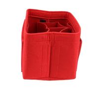 FOMIYES Trousse de Maquillage en Feutre Multifonction Rouge S, Paquet de Rangement Pliable Poches Multiples, Organisateur Léger pour Cosmétiques et Accessoires de Beauté, Usage Voyage et Quotidien