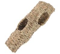FOMIYES Tunnel en Paille Tressée 45X16 CM pour Cochon D’Inde et Hamster Doré, Tunnel à Cinq Trous Multi-Usage pour Cage, D’Activité pour Petits Animaux