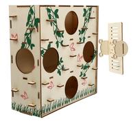 FOMIYES Tunnel Labyrinthe en Bois Naturel pour Hamster Grosse Taille Piste de Course et Plateforme pour Petits Animaux et Gerbille