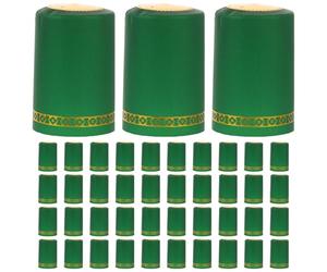 FOMIYES Usage Unique en PVC 100 Capsules Thermorétractables Vertes Diamètre 33 Mm, Design Compact et Simple pour Bouchon de Bouteille de Vin pour Maison et Bars
