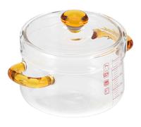 FOMIYES Ustensile Cuisine en Verre Borosilicate, Marmite Vapeur 150 Ml Double Anse, Résistante à L'Eau Chaude, Casserole pour Préparation de Plats Mijotés et Soupes Maison