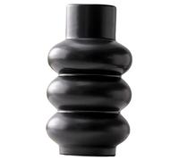 FOMIYES Vase en Céramique Noir Contemporain pour Fleurs Séchées et Compositions Artistiques, Décor de Bureau et Centre de Table, Vase Abstrait Moderne pour Décoration Intérieure, Élément