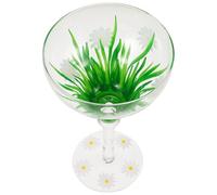 FOMIYES Verre à Cocktail Margarita Peint la Main Verre en Cristal Décoré Marguerite Résistant à L'usure Lot Individuel pour Fête Maison et Bar Accessoire Vin Réutilisable