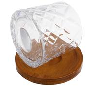 FOMIYES Verre à Whisky Rotatif 280 Ml Support Stable en Bois pour Bar et Restaurant, Ensemble Multifonction pour Dégustation de Spiritueux