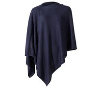 Fomolom Poncho polyvalent pour femme - Léger - Solide - Tricoté - Écharpe - Cape - Accessoire pour femme, bleu marine, taille unique