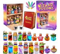 FOMOMDI Kit de potions de sorcier, faire 20 bouteilles de potions magiques de fée, décorations créatives d’Halloween kit cadeau d’artisanat d’anniversaire pour les filles enfants de 6 7 8 9 10
