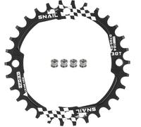 FOMTOR 104 BCD Plateau (30-52T) 7-12 vitesses compatible CNC en aluminium 7075 à dents larges rondes ovales pour VTT/vélo de route E-bike Noir/rouge