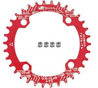 FOMTOR 104 BCD Plateau de pédalier 34T 7-12 vitesses compatible CNC 7075 en aluminium à dents larges et étroites pour VTT/vélo de route E-bike Rouge