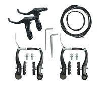 FOMTOR Jeu de Freins de Vélo, Levier de Frein de Vélo, Set de Frein de Vélo Complet, Kit de Frein de Vélo Universel, Câble de Frein de Vélo，Embouts pour la Plupart des Vélos de Route VTT BMX (Noir)