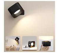 FOMYHEARD Applique Murale Interieur,3 Niveaux de Luminosité 3 Températures Lampe Murale Touch LED,Rotation à 360°Applique Murale,Lampe de Chevet Murale Charge USB Appliques Chambre Salon Allée(Noir)