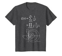 Fonction Zeta de Riemann et Nombres Premiers Prof de Maths T-Shirt, Enfant, Chiné Foncé, 4 Ans