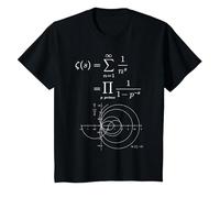 Fonction Zeta de Riemann et Nombres Premiers Prof de Maths T-Shirt, Enfant, Noir, 3 Ans
