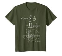 Fonction Zeta de Riemann et Nombres Premiers Prof de Maths T-Shirt, Enfant, Olive, 10 Ans