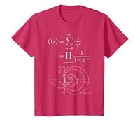 Fonction Zeta de Riemann et Nombres Premiers Prof de Maths T-Shirt, Enfant, Rouge Chiné, 8 Ans