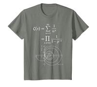 Fonction Zeta de Riemann et Nombres Premiers Prof de Maths T-Shirt, Enfant, Vert Kaki chiné, 10 Ans