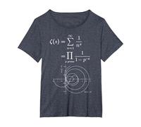 Fonction Zeta de Riemann et Nombres Premiers Prof de Maths T-Shirt, Femme Grandes Tailles, Bleu Chiné, 1X