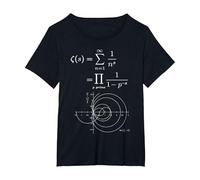 Fonction Zeta de Riemann et Nombres Premiers Prof de Maths T-Shirt, Femme Grandes Tailles, Noir, 2X