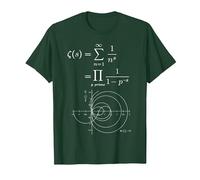 Fonction Zeta de Riemann et Nombres Premiers Prof de Maths T-Shirt, Homme, Vert Forêt, M