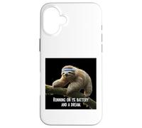 Fonctionne avec 1% de Batterie et Un Motif de Paresseux de rêve Coque pour iPhone 16 Plus