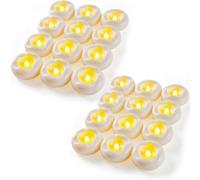 Fonctionne avec Piles - pour vases cylindriques, Lot de 12 Bougies flottantes LED sans Flamme de 5 cm - 200 Heures - Blanc -centres de Table pour Mariages, fêtes, piscines