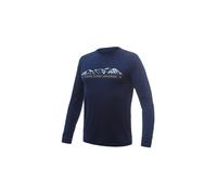 Fonctionnel pour hommes la chemise manche longue Sensor Mérinos Actif PT Montagnes Bleu foncé M