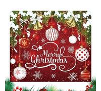 Fond à thème de boule rouge de Noël, bannière de décoration de fête de Noël | Décorations de fête festives, toile de fond de Noël | Bannière de fond avec 1 ficelle pour les vacances de Noël