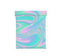 Fond Abstrait Holographique en Néon Pastel, Sac de Rangement pour Femmes, Portefeuille supérieur à Presser, Petit Porte-Monnaie, Pochette de Changement