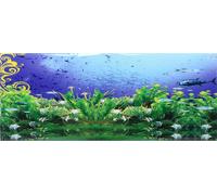 Fond d'affiche peinture décorative PVC autocollant paysage pour aquarium -réservoir à poissons (122*50 cm)