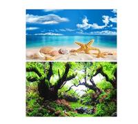Fond D'aquarium Autocollant de décoration de fond d'aquarium, autocollant de paysage d'aquarium, affiche de fond for Aquarium, plante océanique, peinture de paysage aquatique(Background F,40x60cm)