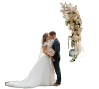 Fond d'arche de mariage, design moderne et chic, cadre métallique solide , blanc laiteux, 'année dernièreL'année dernière