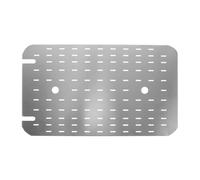 Fond de Bac Vapeur Inox Perforé, 17,9x10,4 Pouces, Argenté | Drainage, Nettoyage Facile, Support Stable, Structure Antidérapante, pour Buffet Traiteur et Préparation