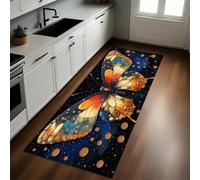 Fond De Ciel Étoilé Tapis de Cuisine Style psychédélique Papillon Tapis de Couloir Devant Évier Antidérapant Absorbant Lavable Salon Salle de Bain Entrée 50 x 80 cm
