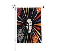 Fond de cirque, drapeau de jardin rétro futurisme - Drapeaux de cour vibrants pour l'extérieur, décoration extérieure printanière parfaite et décorations de cour de Pâques